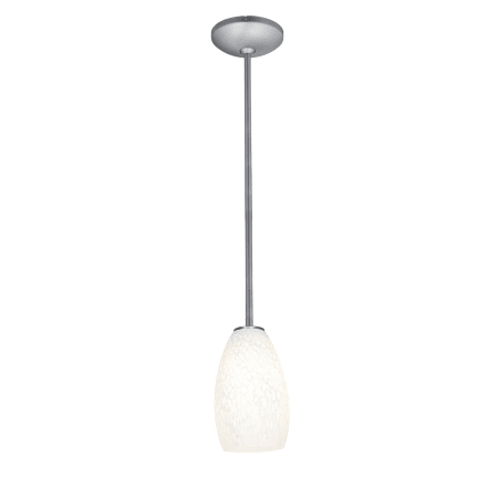 A large image of the Access Lighting 28012-1R-BS Brushed Steel / White Stone