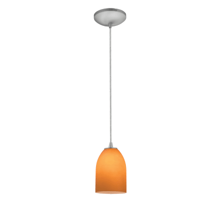 A large image of the Access Lighting 28018-1C Brushed Steel / Amber