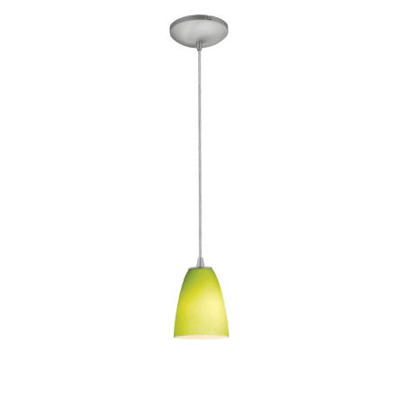 A large image of the Access Lighting 28022-1C Brushed Steel / Light Green