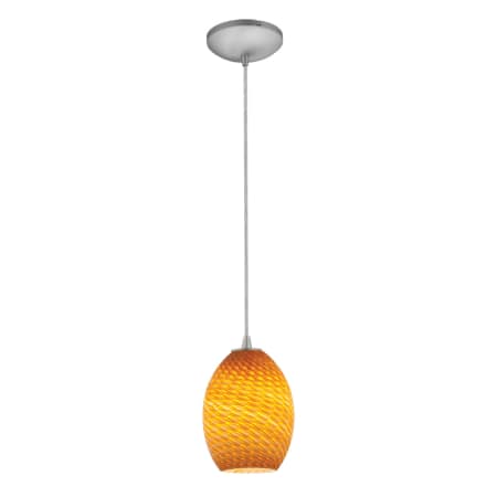 A large image of the Access Lighting 28023-1C Brushed Steel / Amber Fire Bird