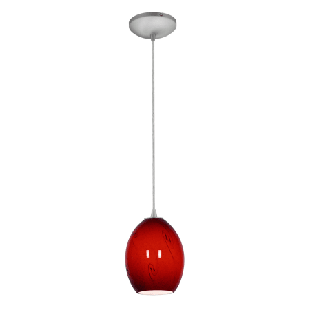 A large image of the Access Lighting 28023-1C-BS Brushed Steel / Ruby Sky
