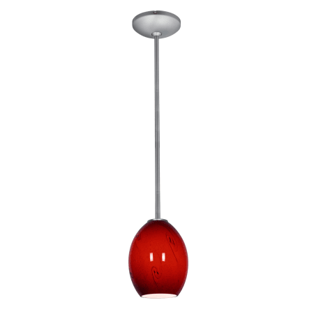 A large image of the Access Lighting 28023-1R-BS Brushed Steel / Ruby Sky