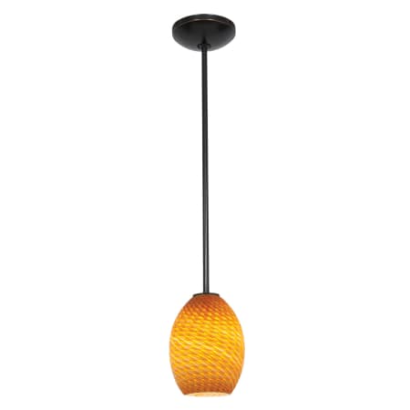 A large image of the Access Lighting 28023-1R Oil Rubbed Bronze / Amber Fire Bird