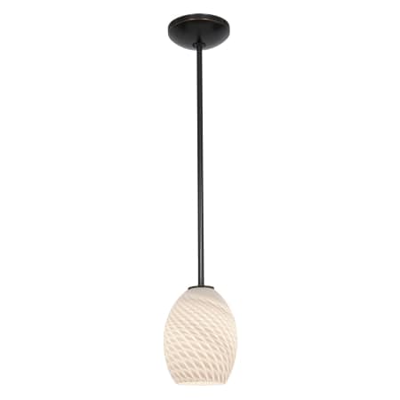 A large image of the Access Lighting 28023-1R Oil Rubbed Bronze / White Frosted