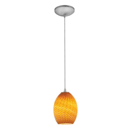 A large image of the Access Lighting 28023-2C Brushed Steel / Amber Fire Bird