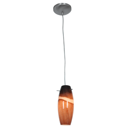 A large image of the Access Lighting 28024-2C Brushed Steel / Amber Swirl