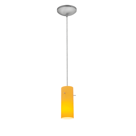 A large image of the Access Lighting 28030-1C Brushed Steel / Amber