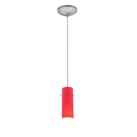 A large image of the Access Lighting 28030-1C Brushed Steel / Red