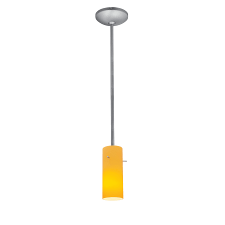 A large image of the Access Lighting 28030-1R Brushed Steel / Amber