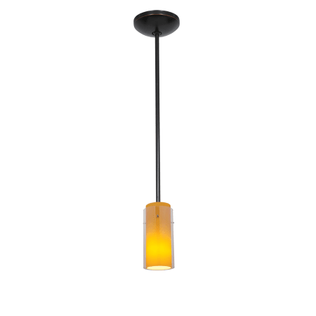 A large image of the Access Lighting 28033-1R Oil Rubbed Bronze / Amber