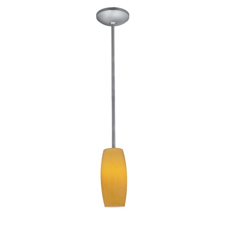 A large image of the Access Lighting 28070-1R Brushed Steel / Amber