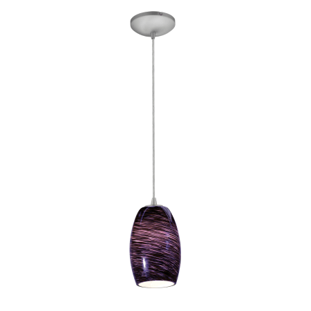 A large image of the Access Lighting 28078-1C Brushed Steel / Plum Swirl