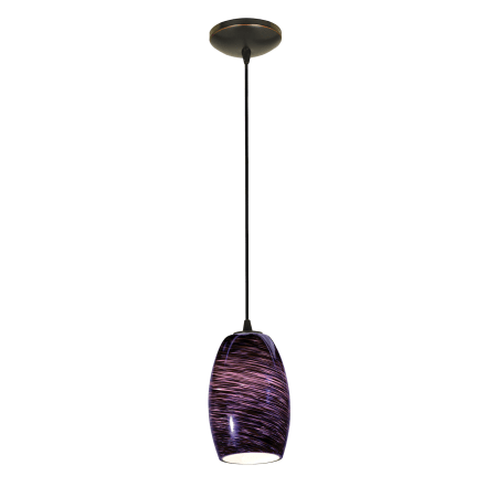 A large image of the Access Lighting 28078-1C Oil Rubbed Bronze / Plum Swirl