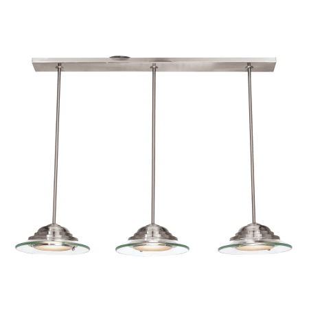 A large image of the Access Lighting 50443LED Brushed Steel / Clear