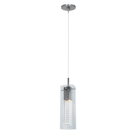 A large image of the Access Lighting 52072UJ Brushed Steel / Clear Crystal