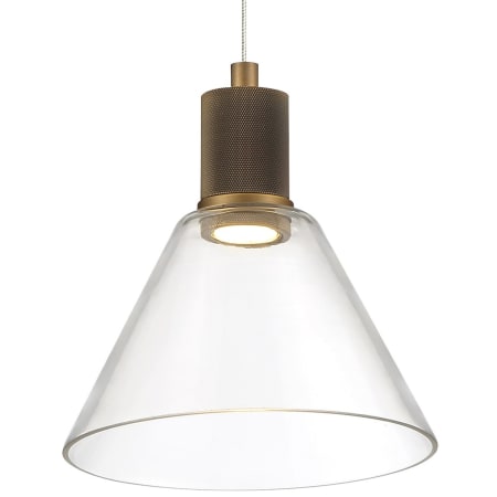 A large image of the Access Lighting 63140LEDD/CLR Antique Brushed Brass