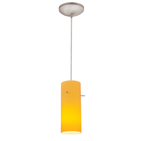 A large image of the Access Lighting 28144 Brushed Steel / Amber