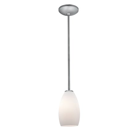 A large image of the Access Lighting 28012-1R Brushed Steel / Opal