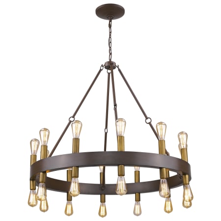 A large image of the Acclaim Lighting IN11386 Acclaim Lighting-IN11386-Light On - Faux Wood