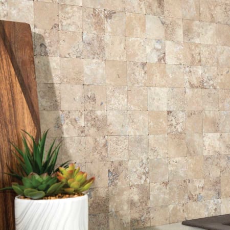 A large image of the ACP AC-COLLAGE-SQUARE-KIT Aged Travertine - Lifestyle