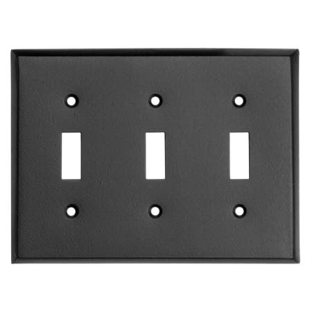 A large image of the Ageless Iron 600953-TRIPLE-SWITCH-PLATE Black Iron