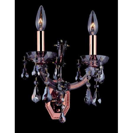 A large image of the Allegri 10322 Rose Gold / 24K / Smoke Fleet Argentine Crystals