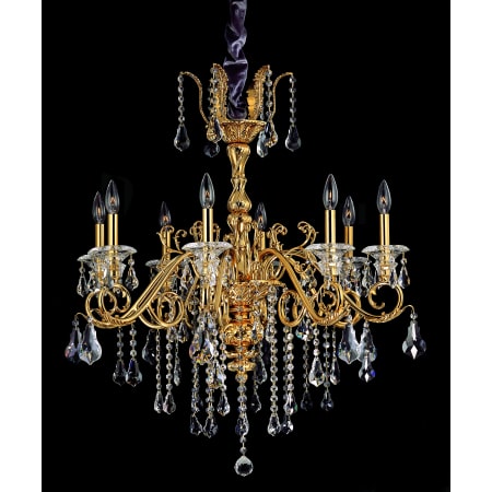 A large image of the Allegri 10346 Antique Brass with Clear Crystals