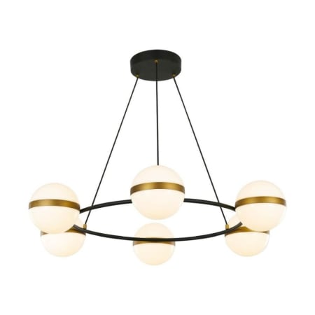 A large image of the Alora Lighting CH302006 Matte Black / Brushed Gold