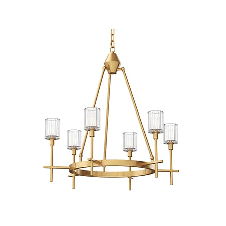 A large image of the Alora Lighting CH314306RC Vintage Brass