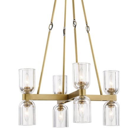 A large image of the Alora Lighting CH338822CC Clear Crystal / Vintage Brass