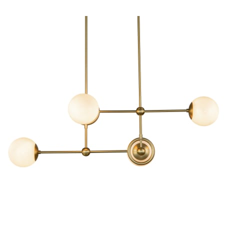 A large image of the Alora Lighting CH407342 Brushed Gold / Glossy Opal Glass