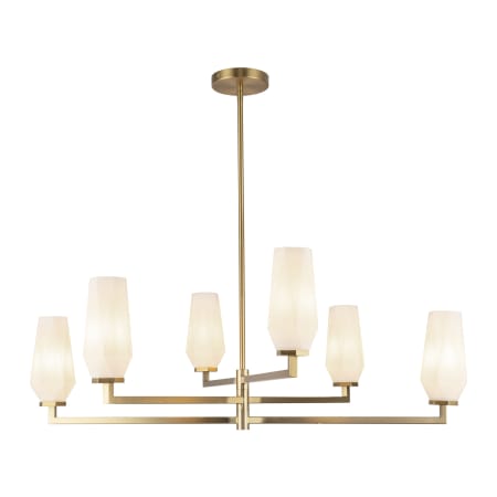 A large image of the Alora Lighting CH424135 Brushed Gold / Opal Glass