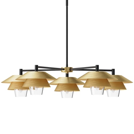 A large image of the Alora Lighting CH475138 Brushed Gold / Clear Glass