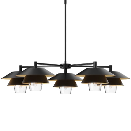 A large image of the Alora Lighting CH475138 Matte Black / Clear Glass