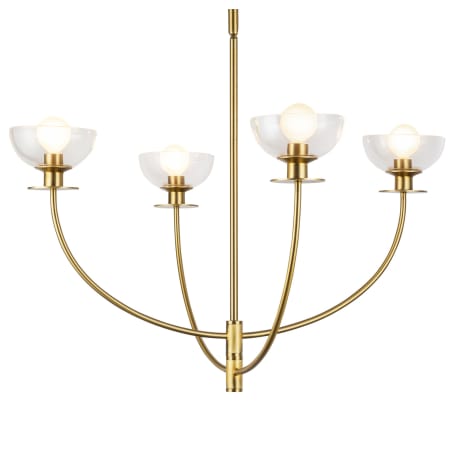 A large image of the Alora Lighting CH515226 Brushed Gold / Clear Glass