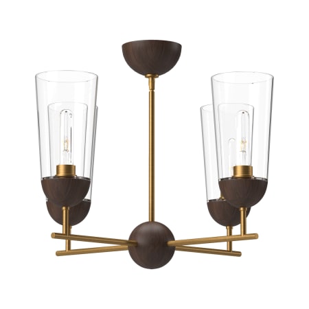 A large image of the Alora Lighting CH542324 Aged Gold / Walnut