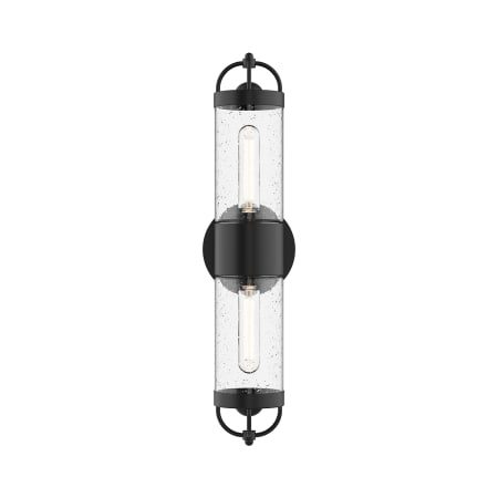 A large image of the Alora Lighting EW461102 Black / Clear Bubble Glass