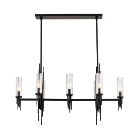 A large image of the Alora Lighting LP335838CR Clear Ribbed Glass / Matte Black