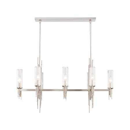 A large image of the Alora Lighting LP335838CR Polished Nickel / Ribbed Glass