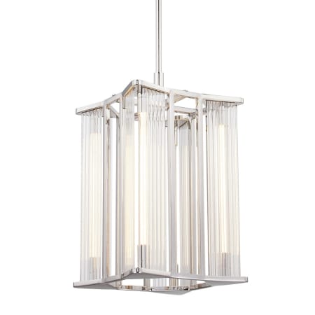 A large image of the Alora Lighting PD339415CR Polished Nickel / Ribbed Glass