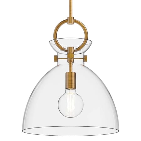 A large image of the Alora Lighting PD411814 Aged Gold / Clear Glass