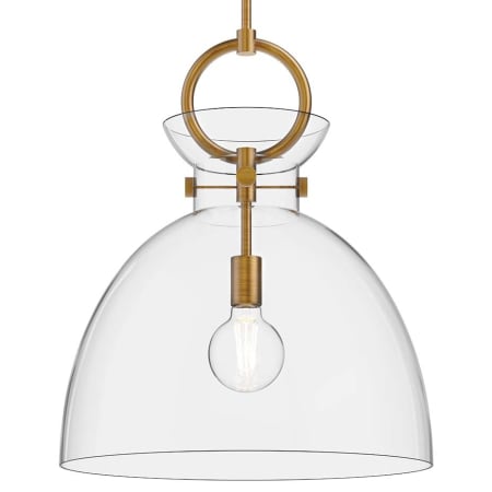 A large image of the Alora Lighting PD411818 Aged Gold / Clear Glass