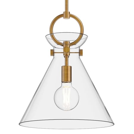 A large image of the Alora Lighting PD412514 Aged Gold / Clear Glass