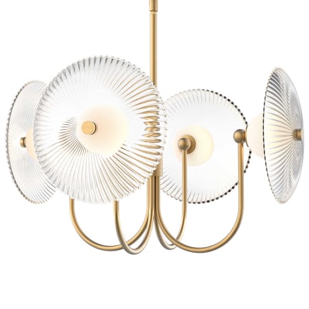 A large image of the Alora Lighting PD417904 Brushed Gold / Clear Ribbed Glass