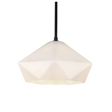 A large image of the Alora Lighting PD424514 Matte Black / Opal Glass