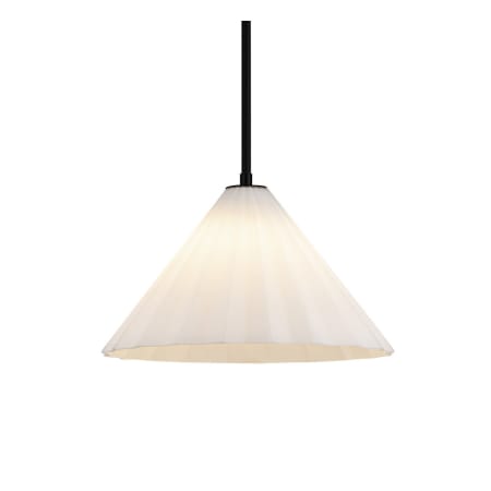 A large image of the Alora Lighting PD451814 Matte Black / Opal Glass