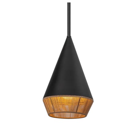 A large image of the Alora Lighting PD633107 Matte Black / Brown Cotton Rope