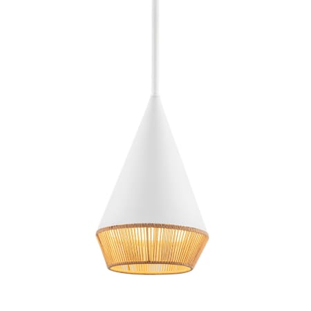 A large image of the Alora Lighting PD633107 White / Brown Cotton Rope