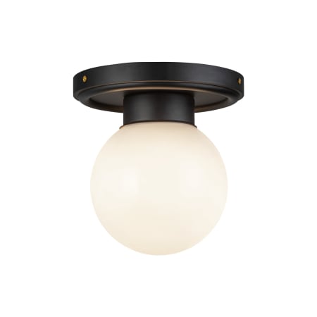A large image of the Alora Lighting SF407306 Matte Black / Glossy Opal Glass