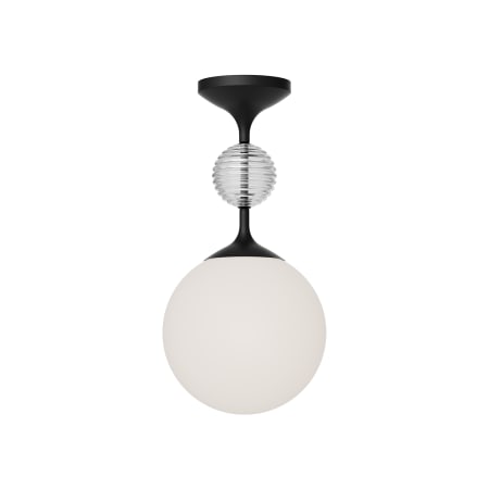 A large image of the Alora Lighting SF415308 Matte Black / Opal Glass